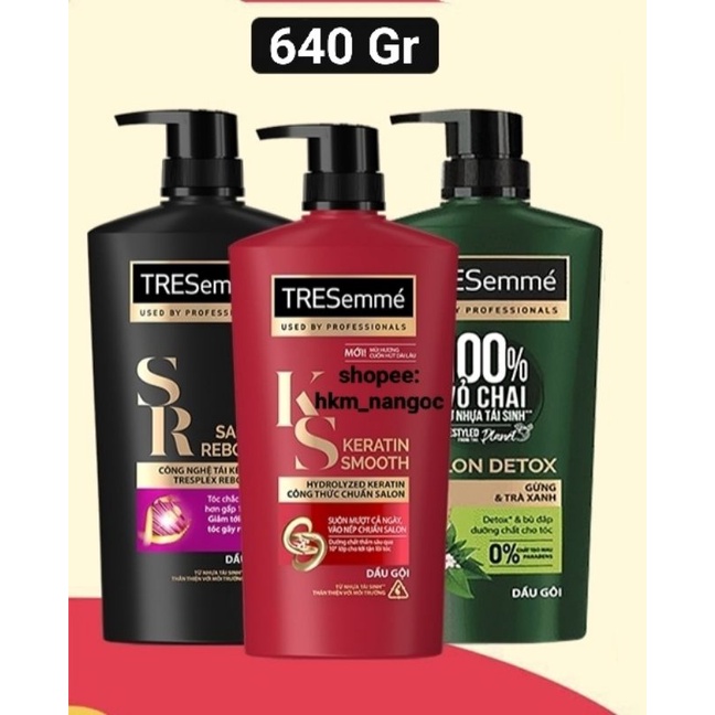 640 Gr - Dầu gội Tresemme Salon Detox - Dầu gội Tresemme keratin smooth - Dầu gội Tresemme Salon Rebond