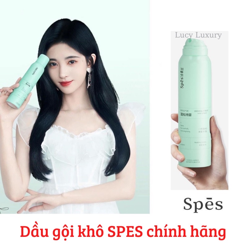 Dầu gội khô SPES dạng xịt nội địa Trung hot Tiktokk không bột trắng giúp tóc bồng bềnh suốt 8 giờ