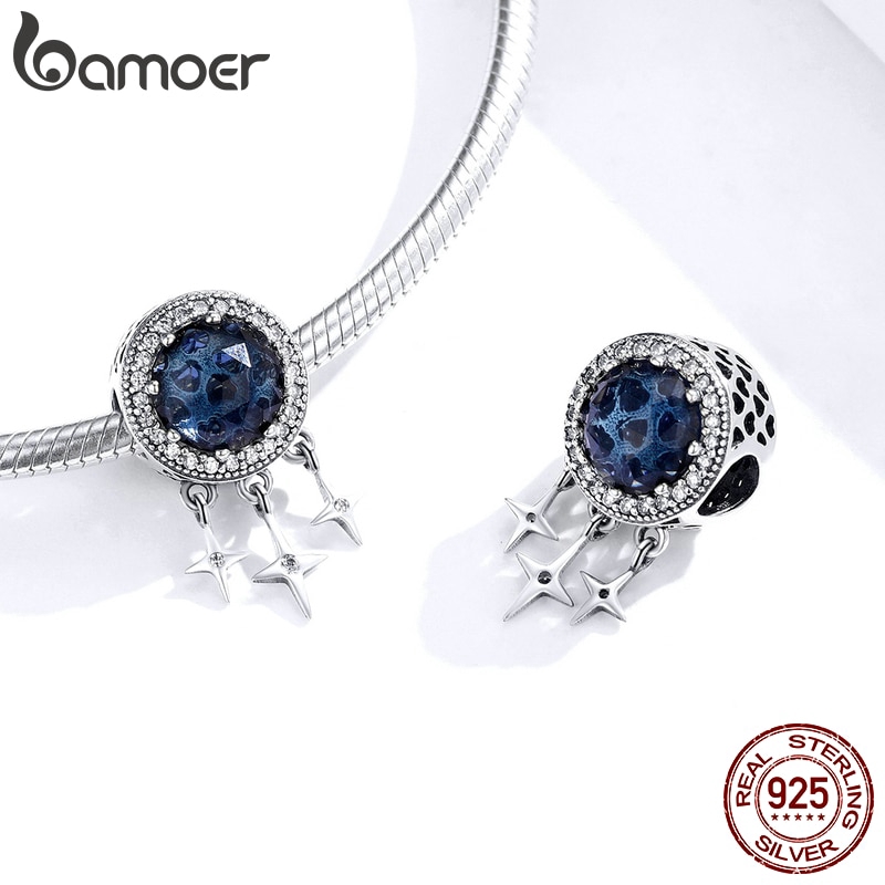 Hạt Charm Bamoer SCC1432 bạc 925 Lấp Lánh Độc Đáo Dùng Làm Trang Sức Thủ Công