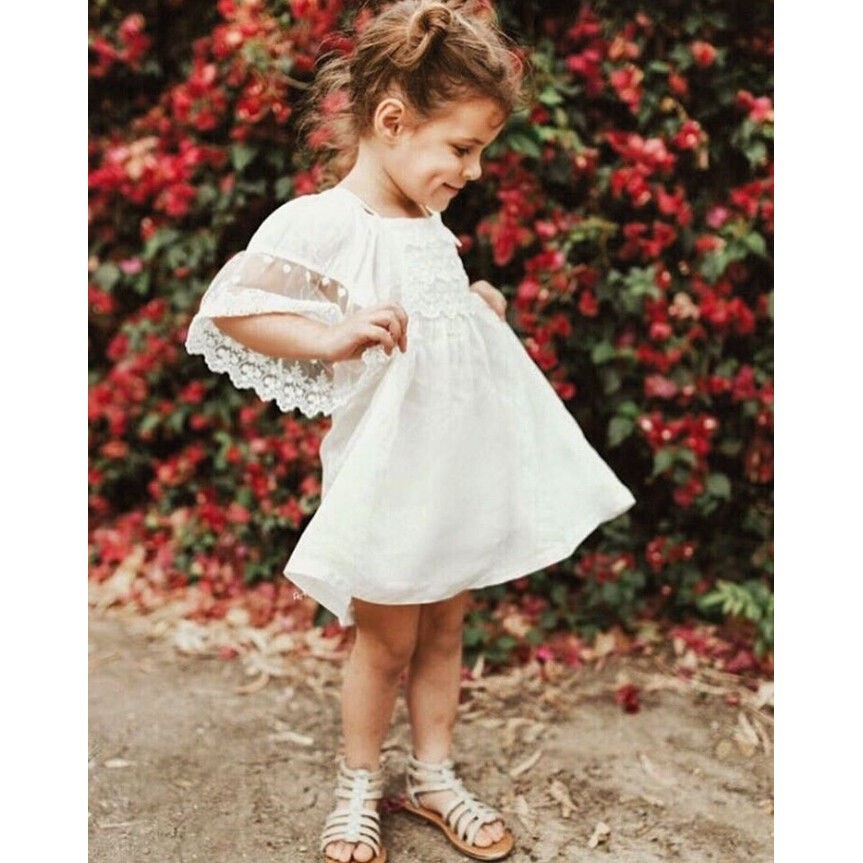 ღ♛ღLace Girl Princess Dress Kid Baby Party Wedding Pageant Formal Dresses Clothes