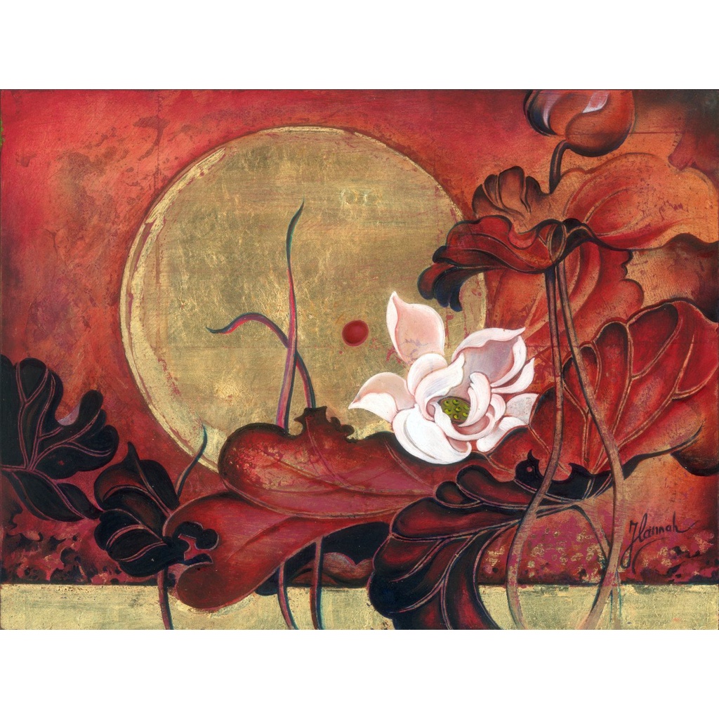 Tranh hoa sen - in canvas kích thước 60x90