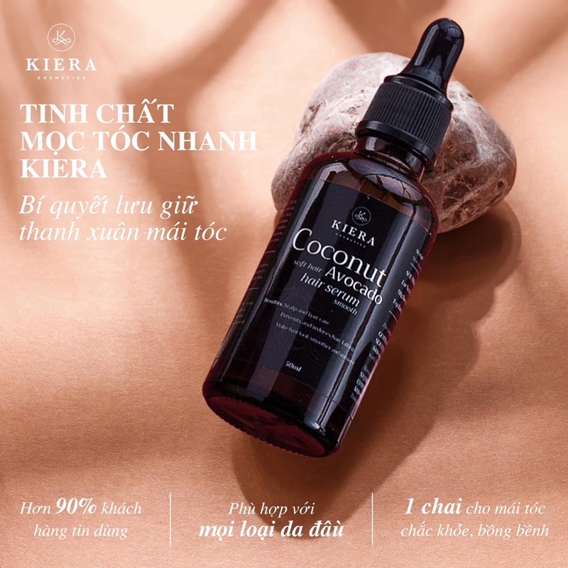 Serum kích thích mọc tóc Kiera siêu tinh chất bơ dừa từ tự nhiên giúp cải thiện hói tóc mái bò liếm hàng chính hãng