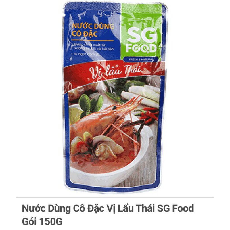 nước dùng cô đặc SG food vị lẩu thái/lẩu hải sản gói 150g