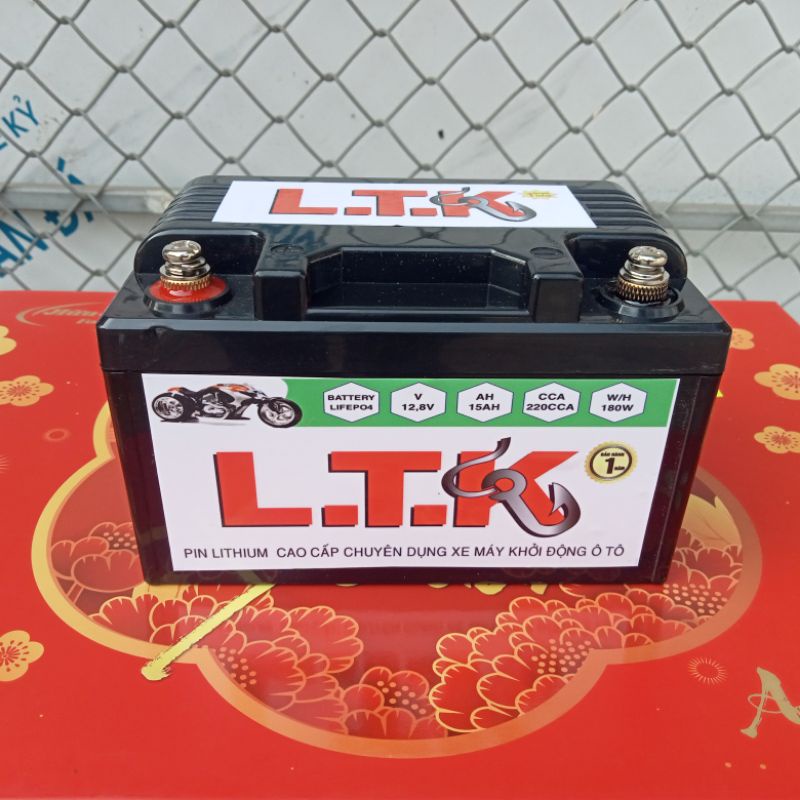 Ắc quy pin lithium 12.8v 15ah khởi động xe pkl 750cc