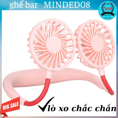 Quạt đeo cổ MINI pin sử dụng liên tục 12h - tốc độ 3000v/p sử dụng cho văn phòng, học sinh, sinh viên