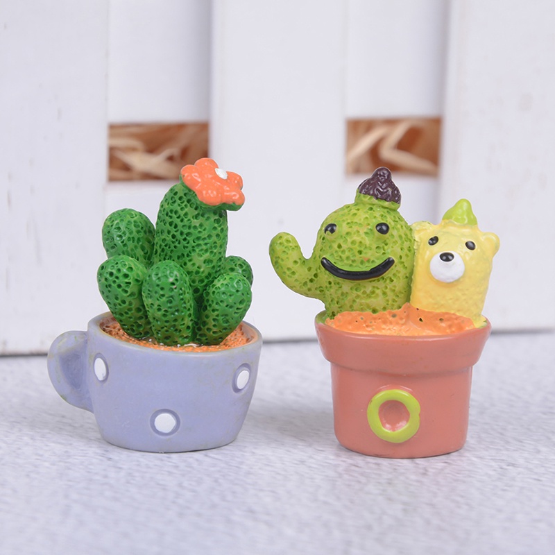 Bộ 2 Chậu Cây Xương Rồng Mini Trang Trí Nhà Cửa