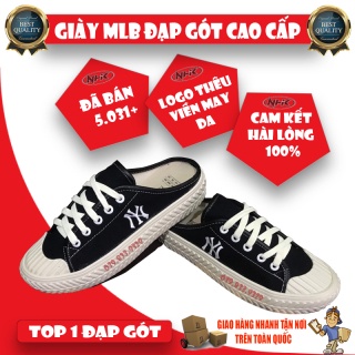 Giày Sục Thể Thao Nữ Thêu chữ N , Sục bata đạp gót đế bánh mì 3cm