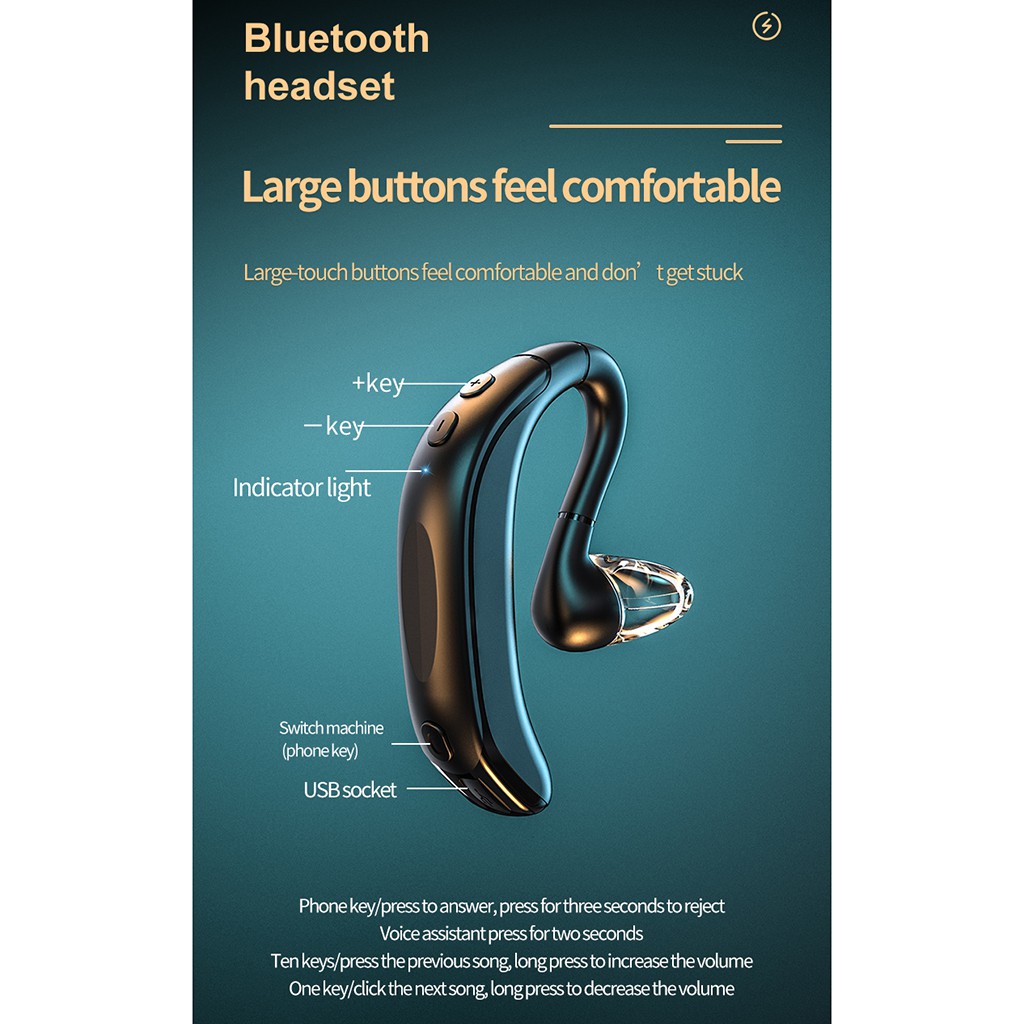 Tai Nghe Bluetooth Baosity4 M800 Móc Vành Tai Cho Điện Thoại / Máy Tính Bảng