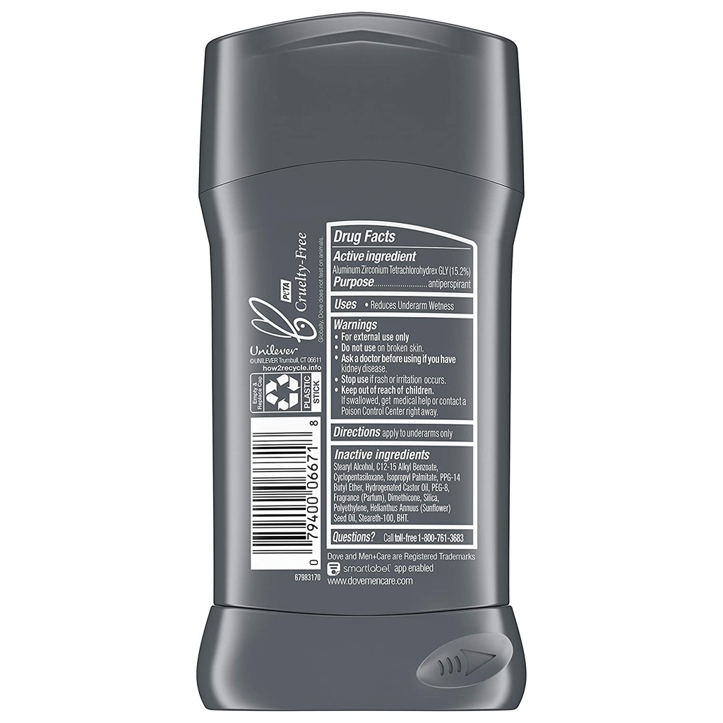Lăn khử mùi nam dạng sáp Dove Men+Care Non-Irritant Antiperspirant Clean Comfort 76g (Mỹ)
