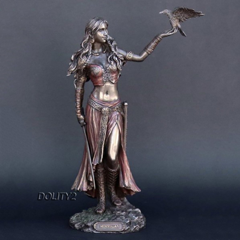 [DOLITY2]Celtic Goddess of Battle Statue Resin Art Morrigan Figurine Bookcase Decor