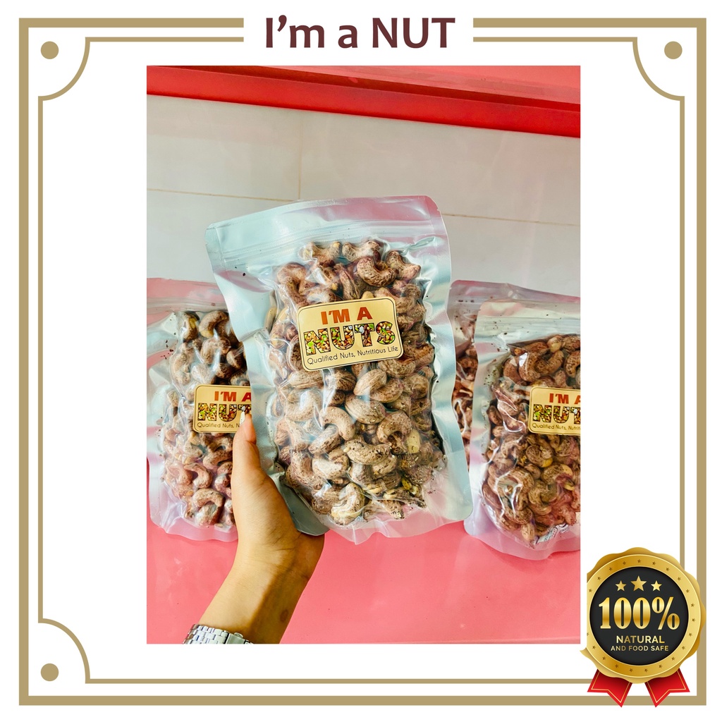 Hạt điều rang muối vỏ lụa 500g (ít mặn nguyên vị)