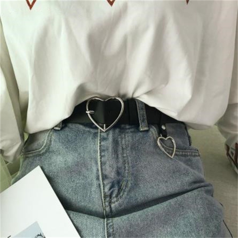 Thắt Lưng Khóa Kim Loại Hình Trái Tim Thời Trang Cho Nữ