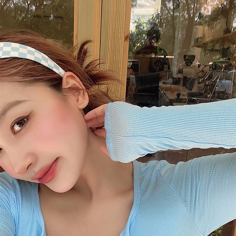 Dây Cột Tóc Bản Rộng Co Giãn Kẻ Sọc Caro Nhiều Màu Tùy Chỉnh Phong Cách Hàn Quốc Cổ Điển Cho Nữ