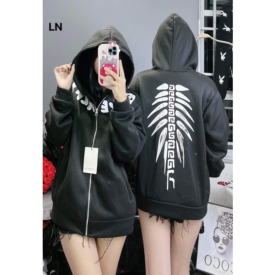 Áo khoác GI VẦN xương mũ 2 lớp TH6