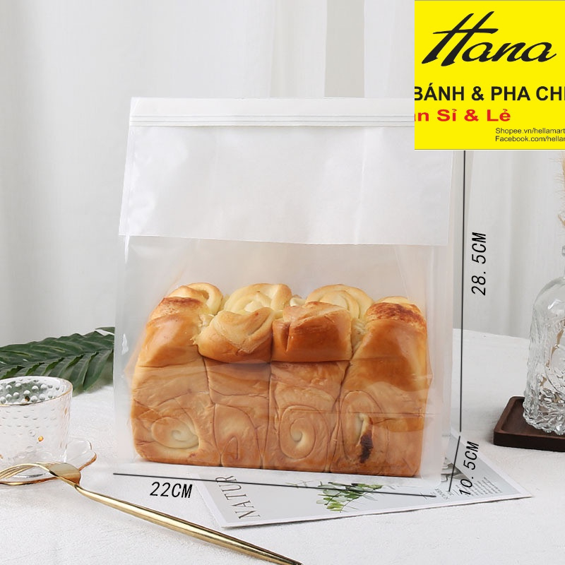 Túi zip đựng bánh Giấy krat trắng 10 chiếc