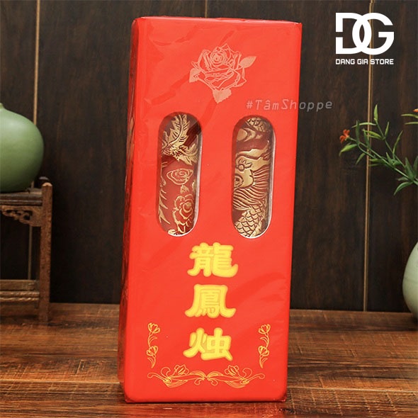 Set 02 cây đèn cầy đám cưới long phụng