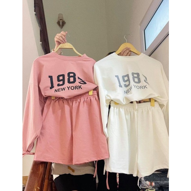 Bộ Đồ Thụng Quần Dài, Quần Đùi Áo Thun 1983 Rút Dây Gấu Áo Form Rộng Ulzzang ❤️