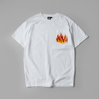 Áo thun gori - flame pocket - trắng