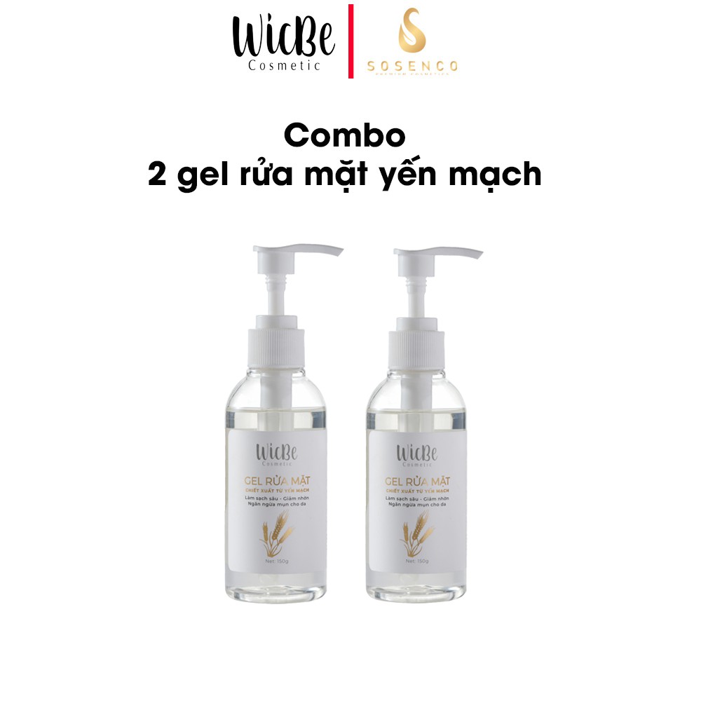 Combo 2 Chai Gel Rửa Mặt Yến Mạch Wicbe Cho Da Nhờn 150g