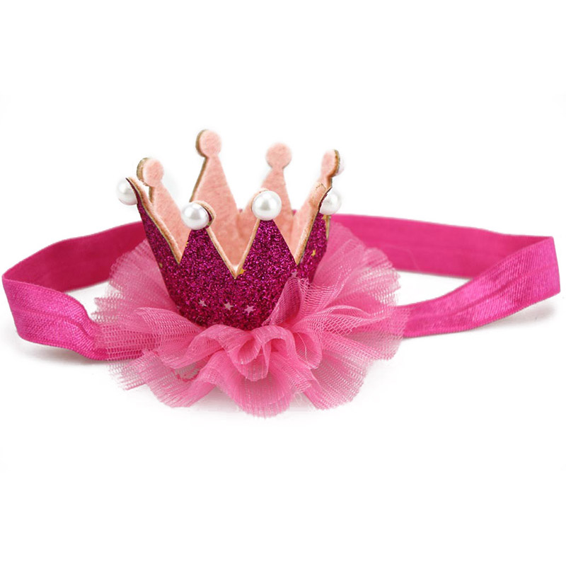 Băng Đô Hình Vương Miện Đính Ngọc Trai Đáng Yêu Cho Bé