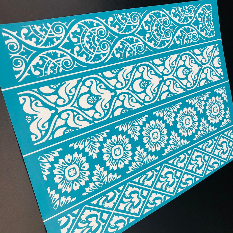 Miếng Vải Lưới Lụa Tự Dính In Họa Tiết Vintage Dùng Trang Trí Gối / Áo Thun DIY