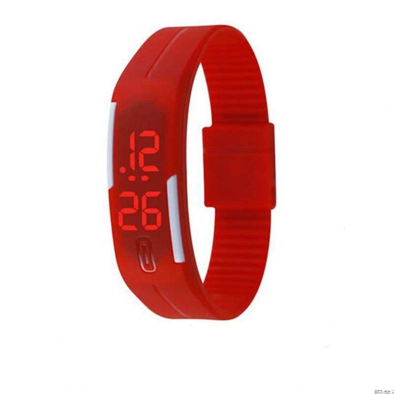 Đồng hồ điện tử màn hình cảm ứng hiển thị LED dây silicone thời trang
