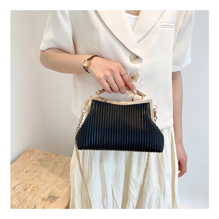 Túi Đeo JASMIN NOIR Chéo In Họa Tiết Kẻ Sọc Phối Dây Xích Thời Trang Trẻ Trung Cho Nữ