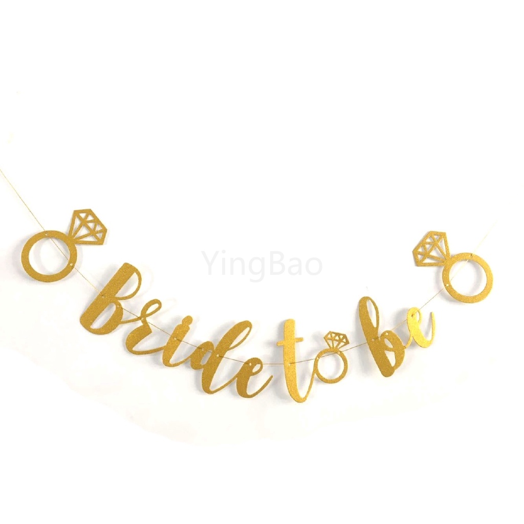 1 Bộ Cờ Chữ Bride to be banner Miss to Mrs Màu Vàng Hồng Trang Trí Tiệc Độc Đáo