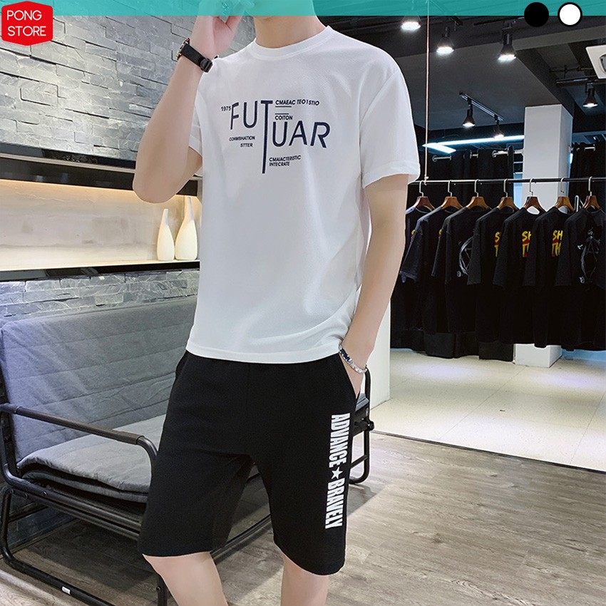 Bộ thể thao hè  FREESHIP Đồ bộ thể thao nam FUTURE mặc nhà chất thun co giãn tay ngắn form rộng pongshop