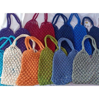 Túi lưới cá đi biển Macrame size L -  Kích thước: 38*40cm * Chiều cao tay cầm: 23cm