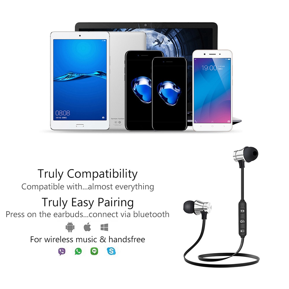 Magnetic Wireless bluetooth Earphone XT11 music headset Phone Neckband sport Earbuds Earphone with Mic For iPhone Samsung Xiaomi