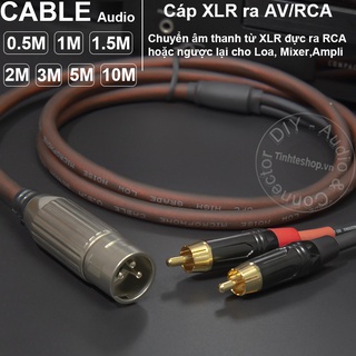 Dây canon đực ra 2 av diy 0.5m đến 5m - xlr male to rca male cable