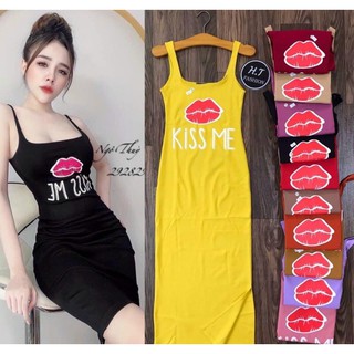 Đầm thun body ba lỗ kiss me chất thun đẹp
