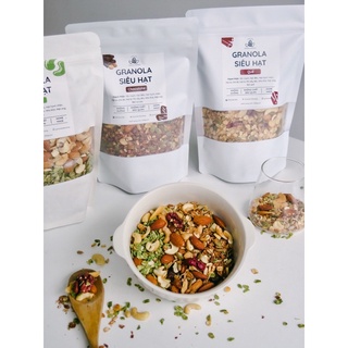 Granola siêu hạt, 3 vị, không đường, 15% yến mạch, Thêm óc chó đỏ (500gr)-Granola Đà Nẵng