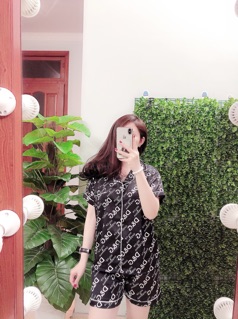 [Xả hàng] Bộ lụa hoạ tiết áo cộc - quần cộc