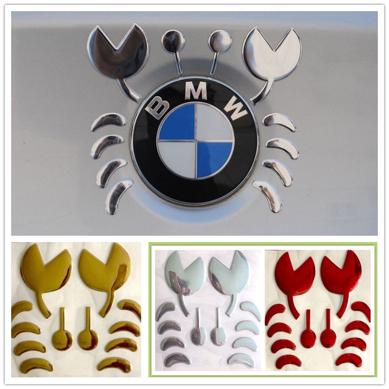 Miếng Dán logo Cua Trang Trí Xe Hơi Cá Tính