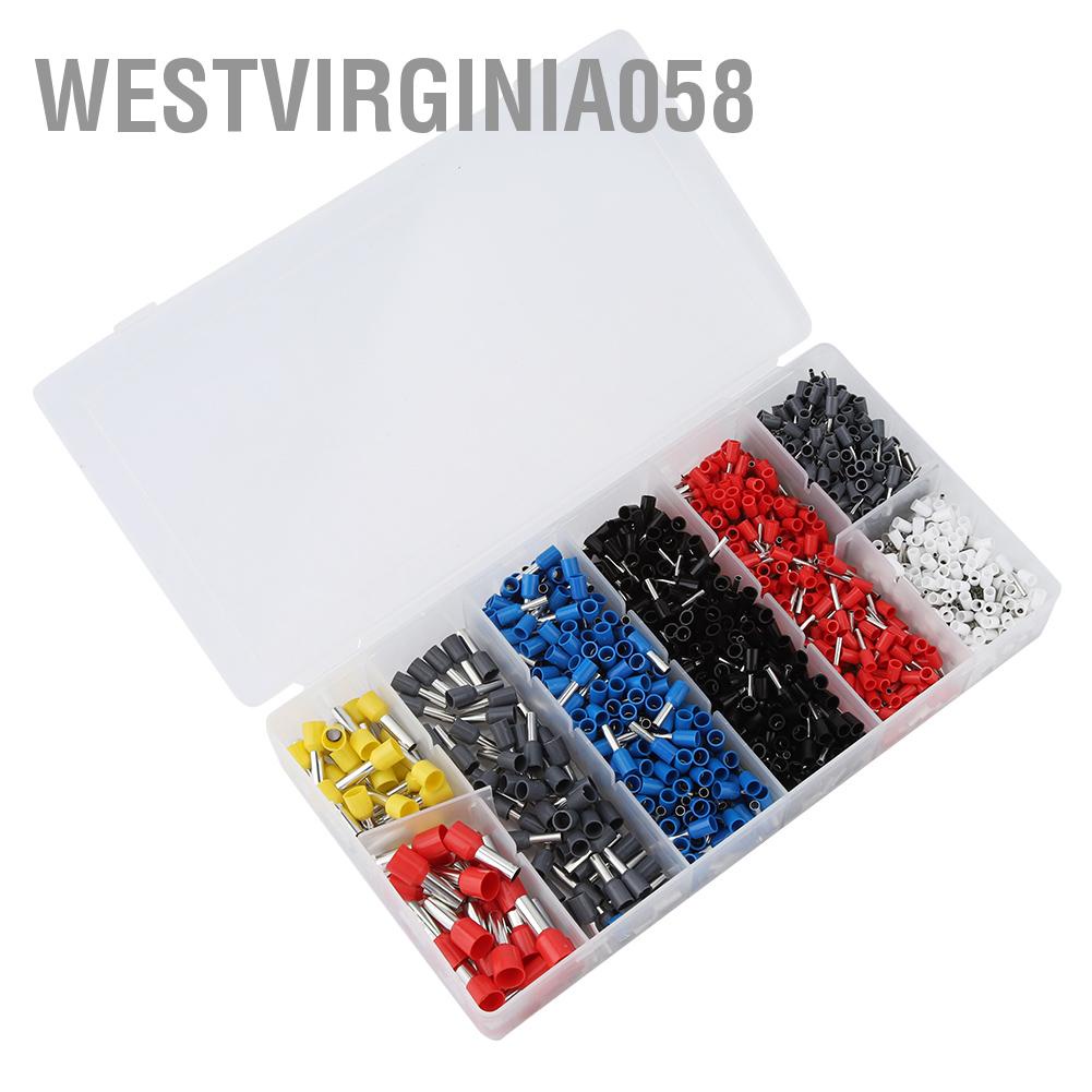 Westvirginia058 1200 cái / bộ Dây Đồng uốn Kết nối Thiết bị đầu cuối ép lạnh cách điện Đầu Pin