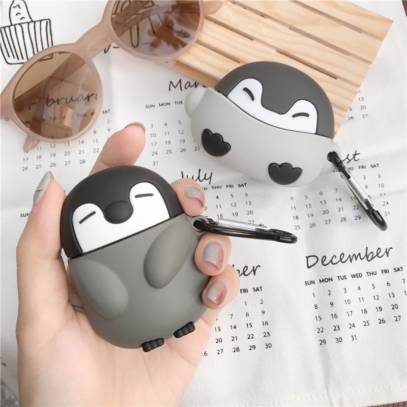 Vỏ Bọc Tai Nghe Airpods 1 2 3 Pro Case Bảo Vệ Tai Nghe Không Dây Chất Liệu Silicon Chim Cánh Cụt - Minh An Saigon