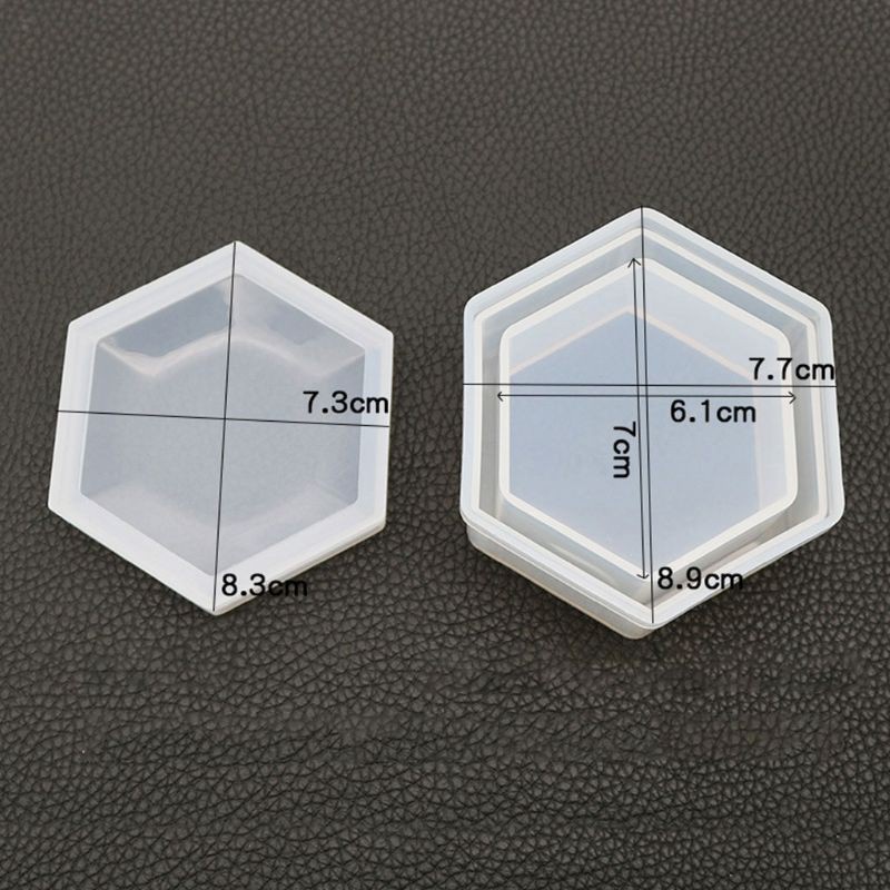 Khuôn Silicone Tạo Hình Làm Hộp Đựng Đồ Hình Lục Giác / Vuông / Tròn / Pha Lê Epoxy Uv Diy