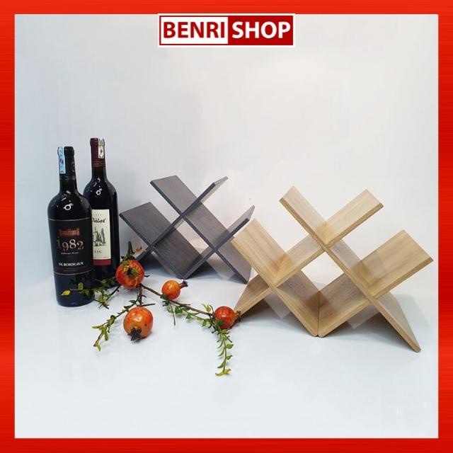 Kệ rượu mini đặt bàn bằng gỗ BENRI SHOP KRU