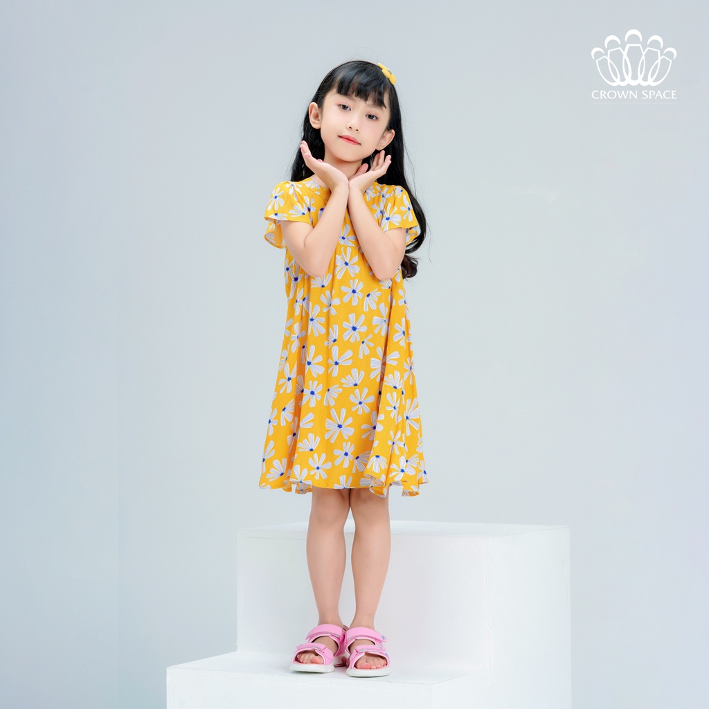 Váy Hoa Nhí Crown Space Dành Cho Bé Gái Đi Học Đi Chơi CKGS2820502 Size 13-33kg