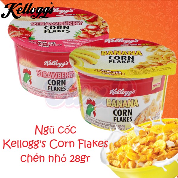 (2 vị) Ngũ cốc Kellogg's Corn Flakes chén nhỏ 28gr