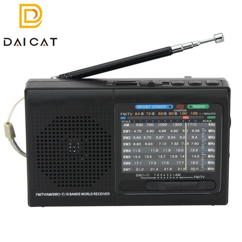 Đài Radio Fm Sw Nghe nhạc - 515 DAICAT Kèm 1 pin sạc