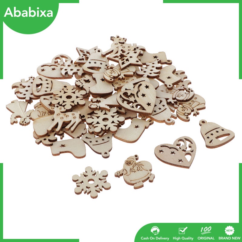 Set 50 Miếng Gỗ Dùng Trang Trí Chủ Đề Giáng Sinh DIY