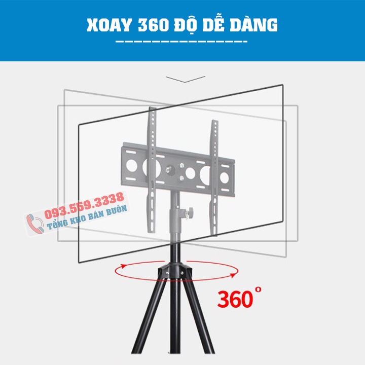 Hàng Nhập Khẩu / Giá Treo Tivi 3 Chân Đứng ErgoTek E-502A 32 - 55 INCH - Giá Treo Màn Hình - Chỉnh Góc Nghiêng Màn 15 Độ