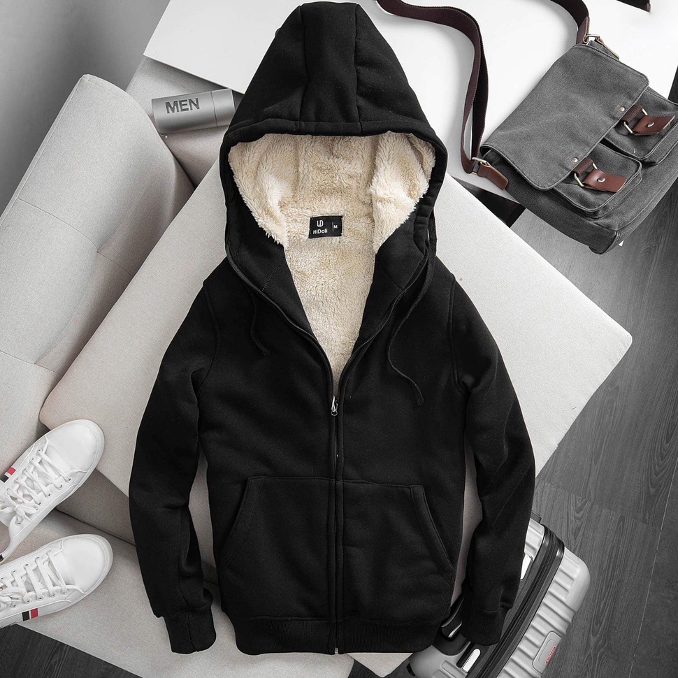 Áo khoác nỉ lót lông, nỉ hoodie nam nữ có mũ TH3058 | BigBuy360 - bigbuy360.vn