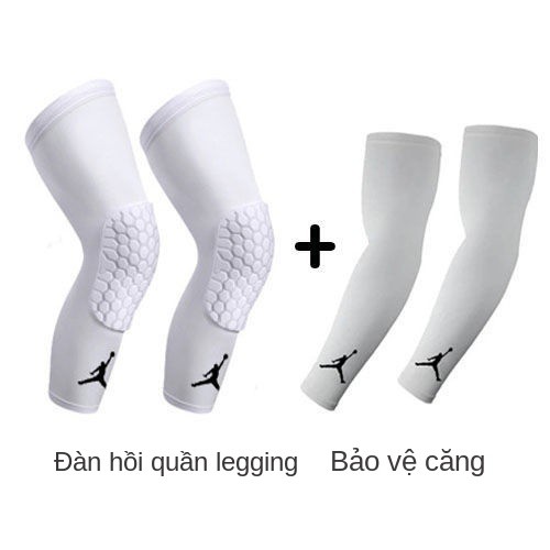 Đệm đầu gối bóng rổ dành cho nam quần dài xà cạp tổ ong chống va chạm bảo vệ bắp chân đá thiết bị hộ đùi