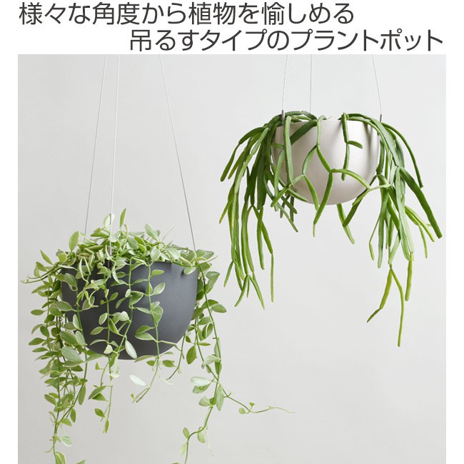 Chậu hoa màu trắng có dây treo 20cm YAMADA Nhật Bản - Tetuchan Store