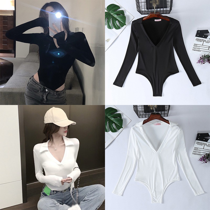 Bộ Bodysuit Một Mảnh Cổ Chữ V Màu Sắc | BigBuy360 - bigbuy360.vn