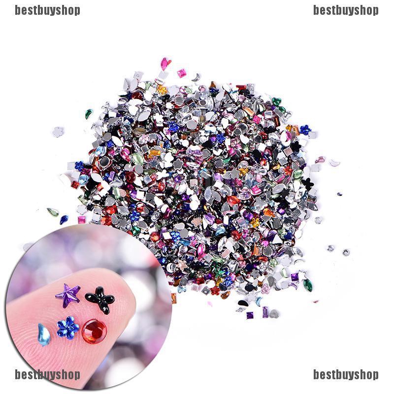 ♪Bbs♪ Set 2000 Hạt Nhựa Acrylic 3D Đính Móng Nghệ Thuật DIY